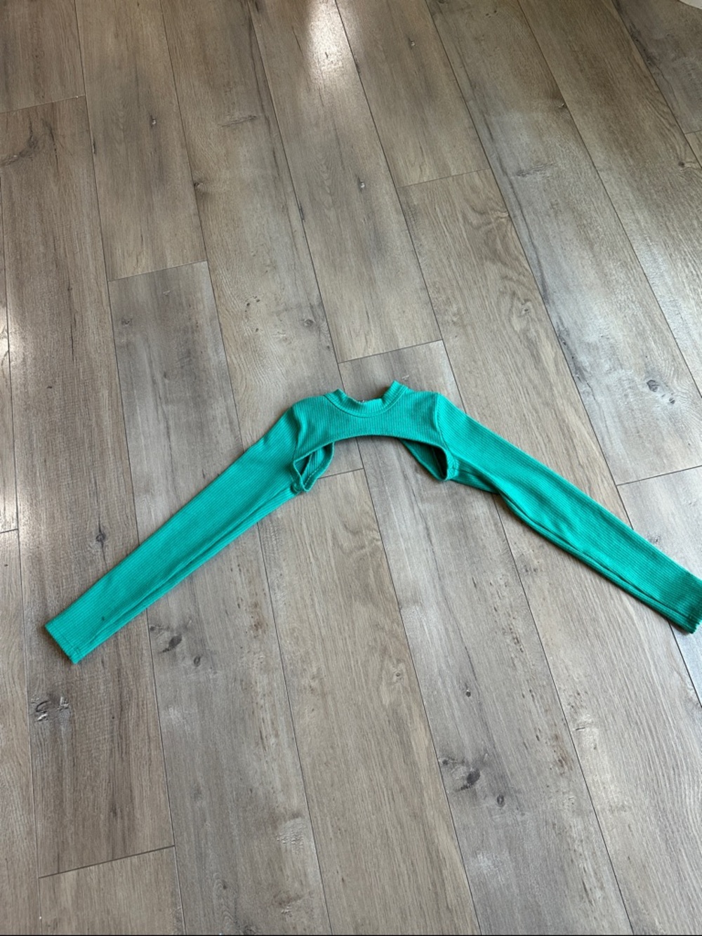 Tiger Friday Green Ribbed Shrug Bolero child medium